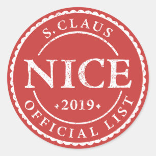 Adesivo Redondo Papais noeis Oficiais Lista Nice Natal de Férias
