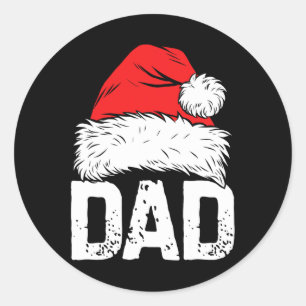 Adesivo Redondo Papais noeis pais Família de Natal Igualando Pijam