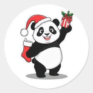 Adesivo Redondo Papais noeis Panda Natal