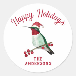 Adesivo Redondo Papais noeis personalizados Hummingbird