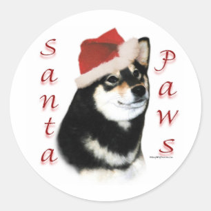 Adesivo Redondo Papais noeis pretos Shiba Inu - Pistas