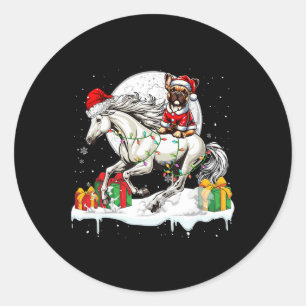Adesivo Redondo Papais noeis Proprietário de Natal do Bulldog Ridi