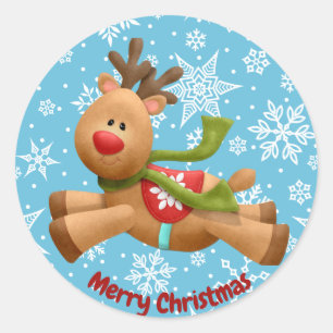 Adesivo Redondo Papais noeis Reindeer Sticker