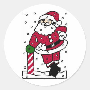 Adesivo Redondo Papais noeis Relaxam Nas Focas De Natal Do Polo No