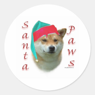 Adesivo Redondo Papais noeis Shiba Inu