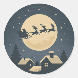 Adesivo Redondo Papais noeis Sleigh
