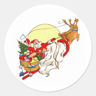 Adesivo Redondo Papais noeis Sleigh