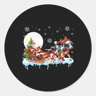 Adesivo Redondo Papais noeis Sleigh Reindeer Group Farmer Ranking