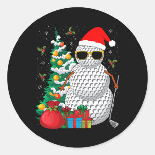 Adesivo Redondo Papais noeis Snowman Golf Ball Golfe Golfe Golfe G