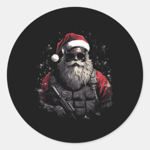 Adesivo Redondo Papais noeis táticos de Natal Ideia do presente de