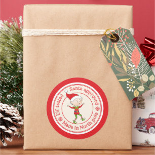 Adesivo Redondo papais noeis testados pelo elf aprovados no Polo N