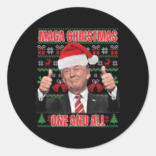 Adesivo Redondo Papais noeis Tremem o Natal Humor Engraçado Trump