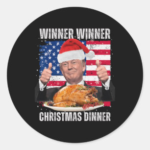 Adesivo Redondo Papais noeis Tremem o Natal Humor Engraçado Trump