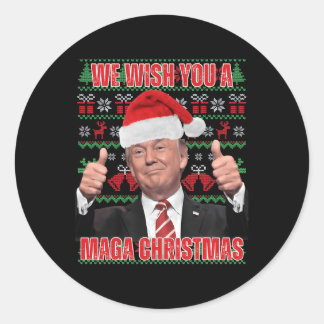 Adesivo Redondo Papais noeis Tremem o Natal Humor Engraçado Trump