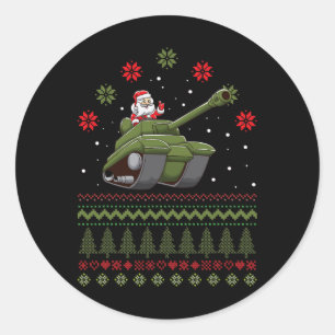 Adesivo Redondo Papais noeis Ugly Christmas Theme Graphic Militar