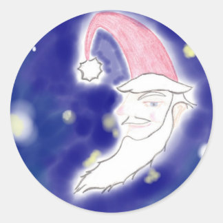 Adesivo Redondo Papais noeis Vinheta de Arte de Natal