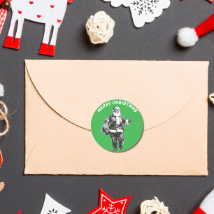 Adesivo Redondo Papais noeis Vintage Verde