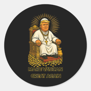 Adesivo Redondo Papal Trump Divertido Design Com Vestígios Popular