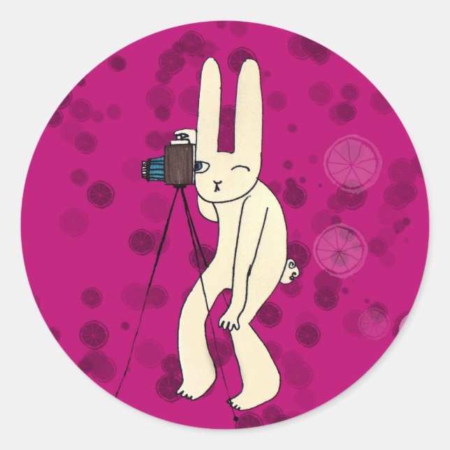 Adesivo Redondo Paparazi a rosa (Frente)