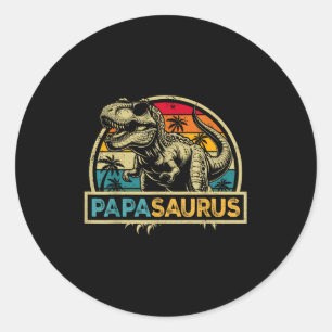 Adesivo Redondo Papasaurus T Rex Dinossauro Papa Saurus Família Co