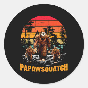 Adesivo Redondo Papaw Squatch Funny Bigfoot Pai Sasquatch Yeti Ret