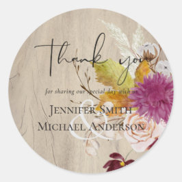 Adesivo Redondo PAPEL Cinnamon Casamento Fall Florals