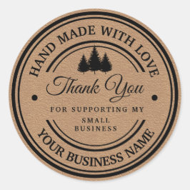 Adesivo Redondo Papel de artesanato feito à mão na floresta de inv