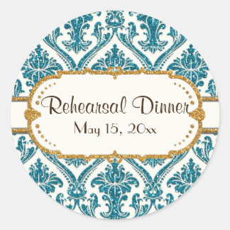 Adesivo Redondo Papel de Carta Floral de Damasco para Largura Dour