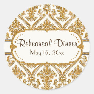 Adesivo Redondo Papel de Carta Floral de Damasco para Largura Dour