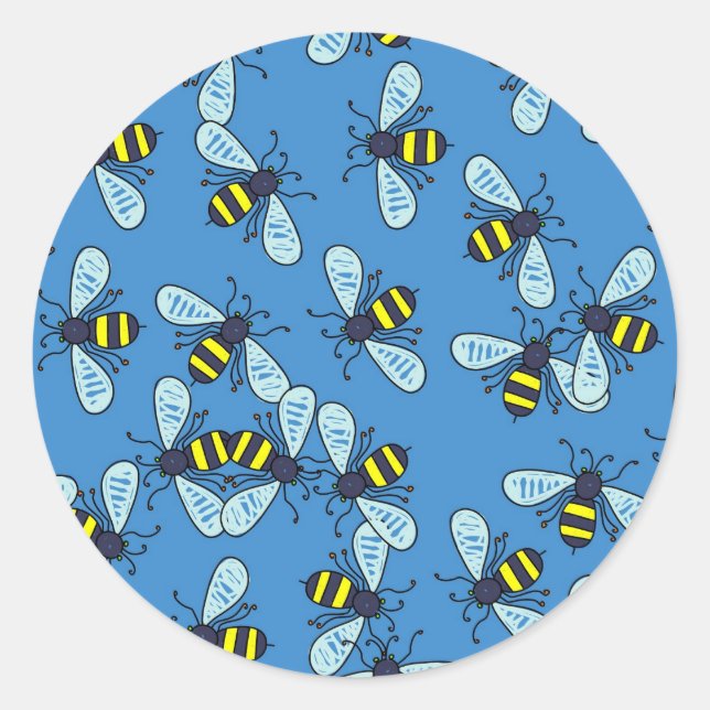 Adesivo Redondo Papel de parede da abelha (Frente)