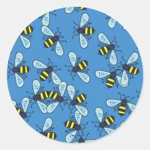 Adesivo Redondo Papel de parede da abelha