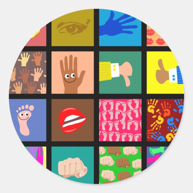 Adesivo Redondo Papel de parede do Azulejo de anatomia (Frente)