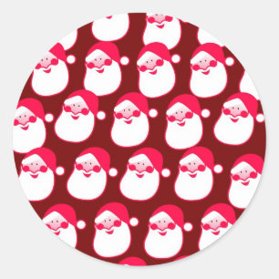 Adesivo Redondo Papel de parede do papai noel do Natal