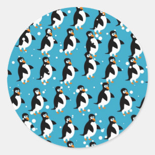 Adesivo Redondo Papel de parede do pinguim