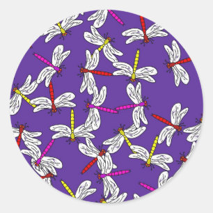 Adesivo Redondo Papel de parede Dragonfly