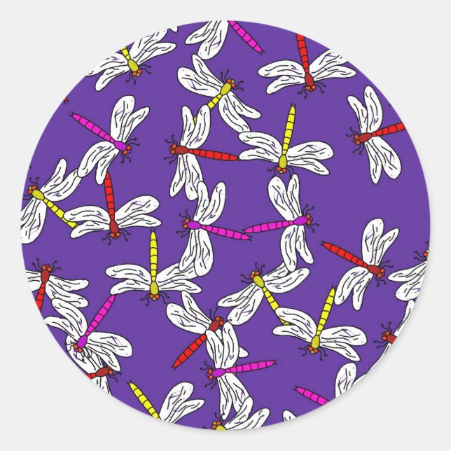 Adesivo Redondo Papel de parede Dragonfly (Frente)