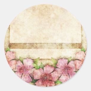 Adesivo Redondo Papel de parede floral antigo