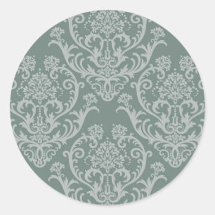 Adesivo Redondo Papel de parede floral verde