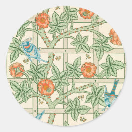 Adesivo Redondo Papel de Parede Vitoriano Treliça William Morris