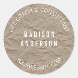 Adesivo Redondo Papel de Textura | Design Simples e Moderno Minima