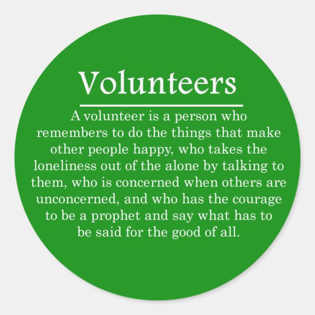 Adesivo Redondo Papel dos Voluntários (Frente)