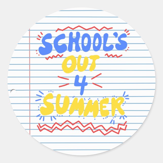 Adesivo Redondo Papel Folha Solto da Escola (Frente)