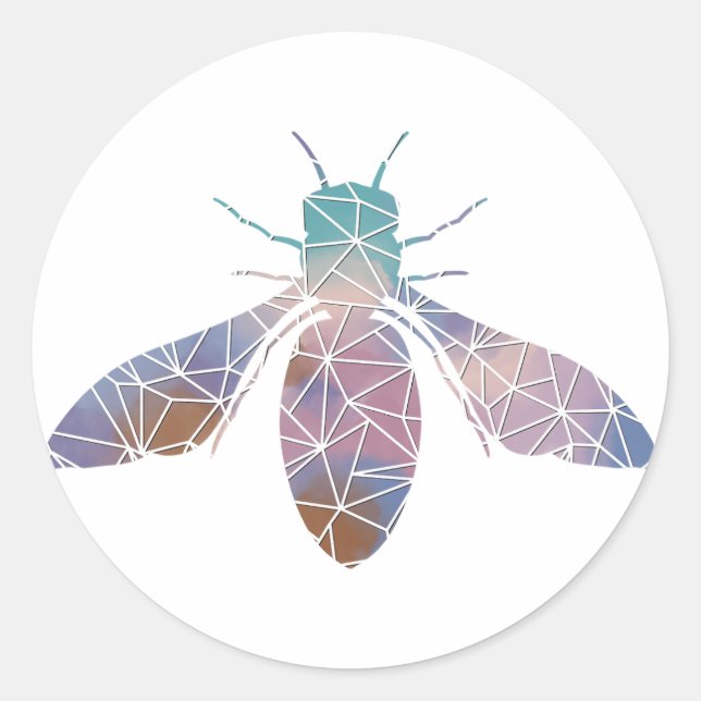 Adesivo Redondo Papel Mosaico Abelhas de mel (Frente)