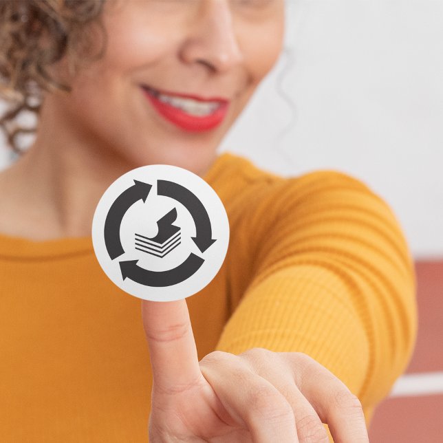 Adesivo Redondo Paper Recycling Stickers (Criador carregado)