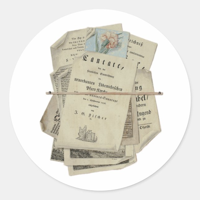 Adesivo Redondo Papers Floral Impressões Scrapbooking Art Classic (Frente)