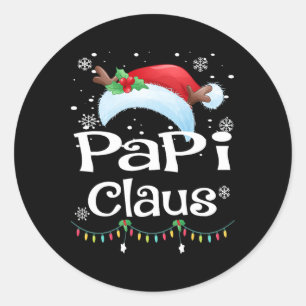 Adesivo Redondo Papi Claus Papai noel a Família de Combate de Nata