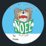 Adesivo Redondo Papillon Christmas Caroler Tri<br><div class="desc">Papillon Christmas Caroler Tri</div>