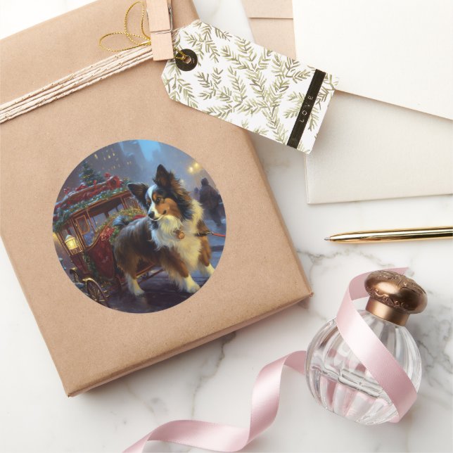 Adesivo Redondo Papillon Christmas Fesason Season (Presentear)