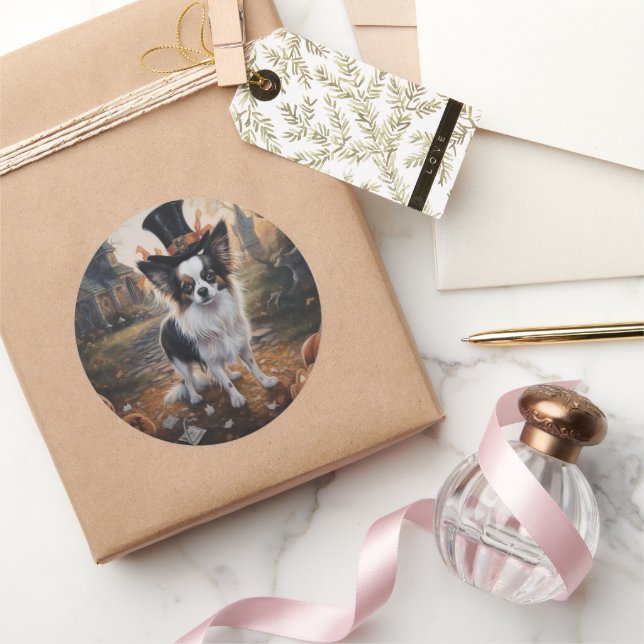 Adesivo Redondo Papillon Pumpkins Halloween Scary (Presentear)