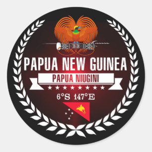 Adesivo Redondo Papua-Nova Guiné